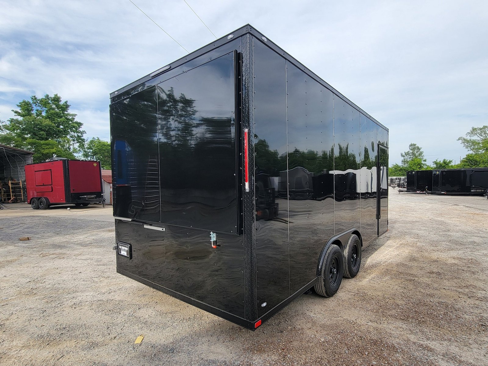 8.5′ X 18′ Black With Blackout Marketing and Vending Event Trailer With Grid Wall — photo 8