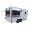 8.5 x 16 White Kitchen Trailer with fridge platform and marquee windows
