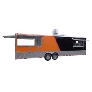 Concession Trailer 8.5'x30' Catering BBQ Food Event (Orange & Black)