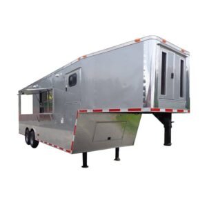 Concession Trailer 8.5'x29' Silver - BBQ Smoker Food Vending