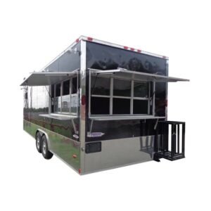 Concession Trailer Black 8.5'x24' Event Food Catering Enclosed Kitchen Restroom