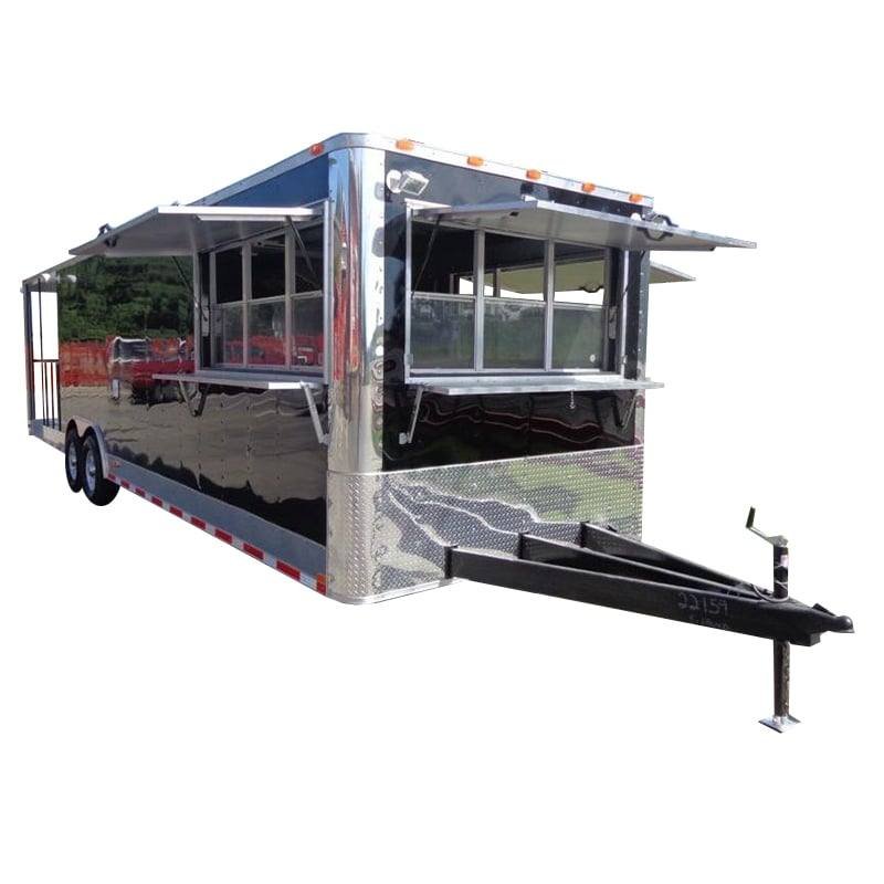 Concession Trailer 8.5’x30′ Black – BBQ Smoker Event Food Catering