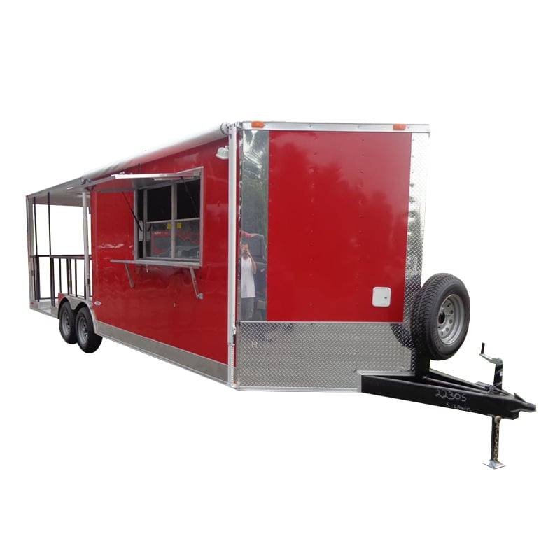 Concession Trailer 8.5′ x 24′ Red – BBQ Event Food Catering