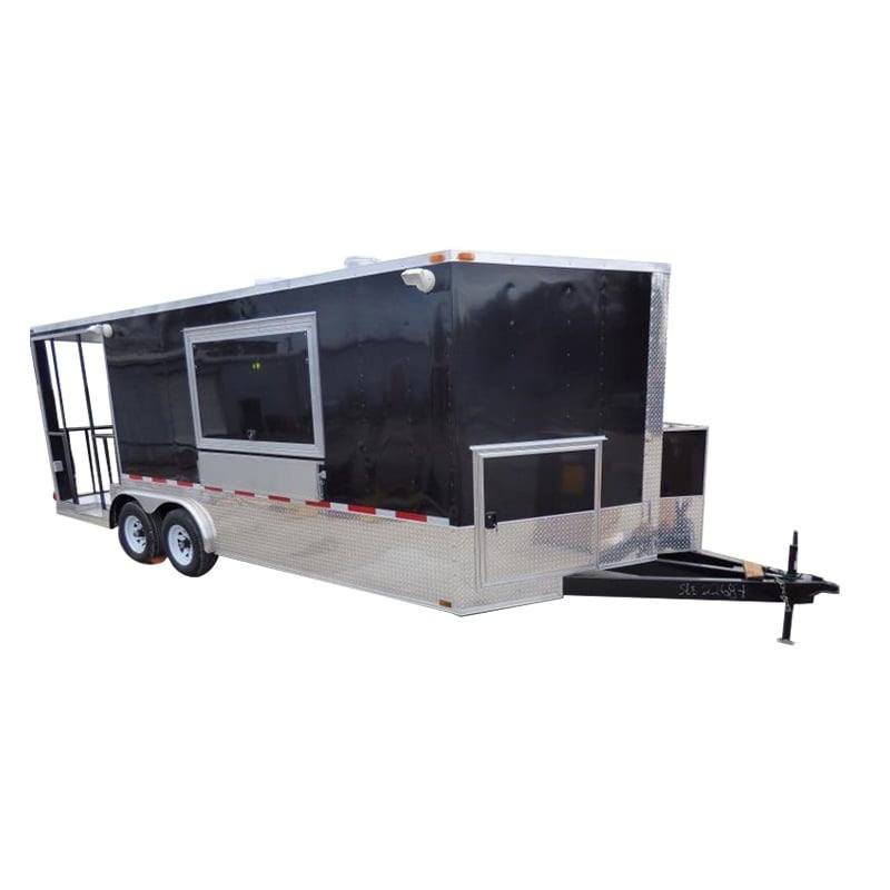 8.5′ x 20′ Concession Black BBQ Food Event Catering Trailer