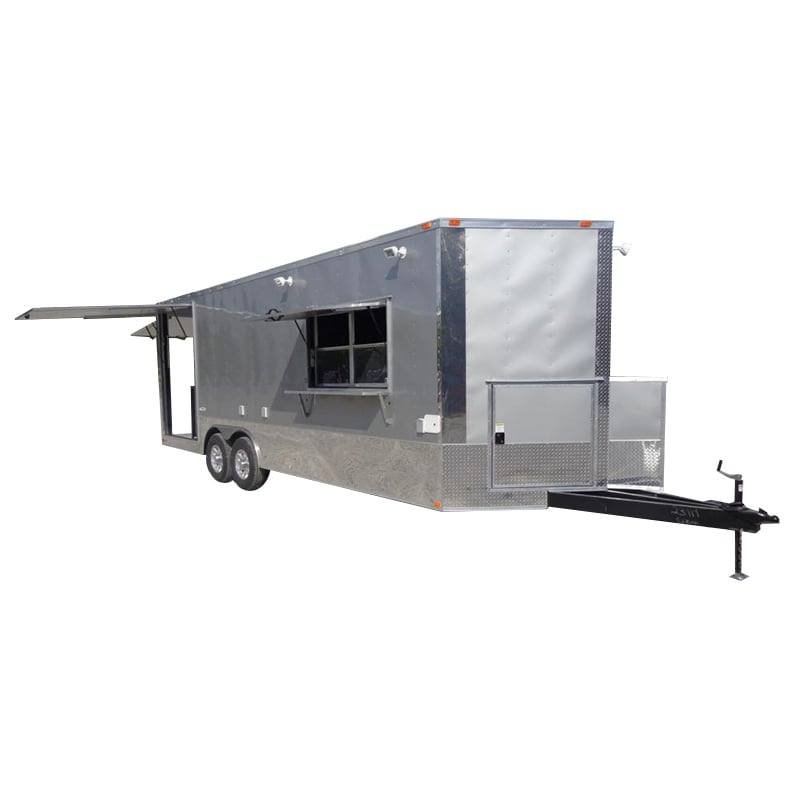 Concession Trailer 8.5′ x 24′ Silver – Vending Food Catering Kitchen