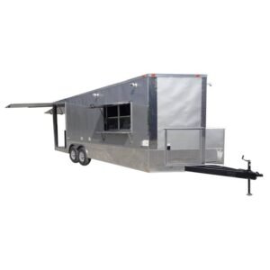 Concession Trailer 8.5'x24' Silver - Event Enclosed Food Catering Kitchen (With Appliances)