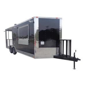 Concession Trailer 8.5'x20' Black - BBQ Smoker Enclosed Food Kitchen