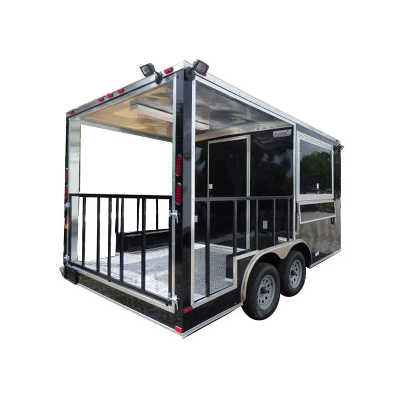 8.5′ x 14′ Black Concession BBQ Food Event Catering Trailer