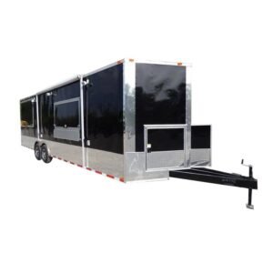 Concession Trailer 8.5'x28' Black - Vending Smoker Style Kitchen
