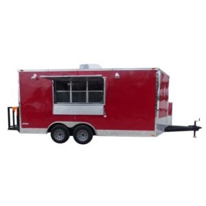 Concession Trailer 8.5' x 16' Red - Catering Event Food Trailer