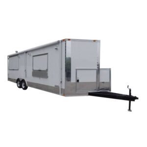Concession Trailer 8.5' x 24' White - BBQ Smoker Event Catering
