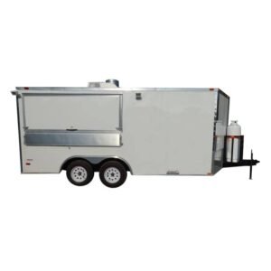 Concession Trailer 8.5' x 16' White - Catering Event Food Trailer