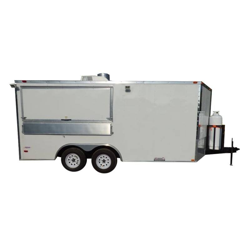 Concession Trailer 8.5′ x 16′ White – Catering Event Food Trailer