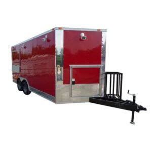 Concession Trailer Red 8.5' x 16' Catering Event Food Trailer & Appliances