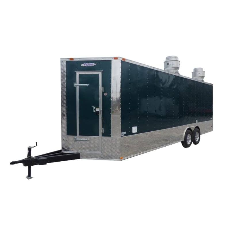 Concession Trailer Emerald Green 8.5′ x 24′ Food Event Catering Restroom