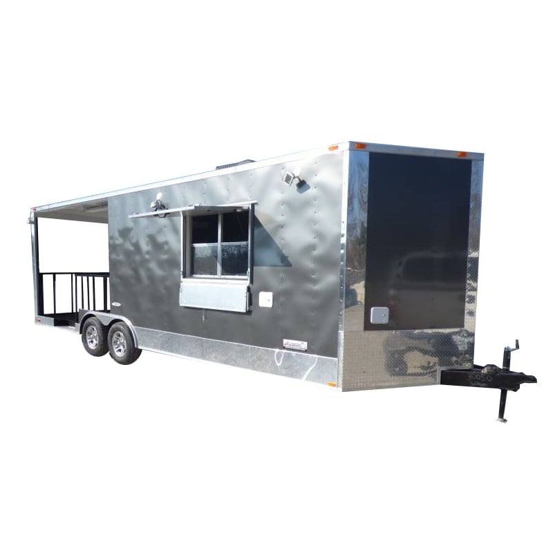 Concession Trailer 8.5′ x 24′ Charcoal Gray- Catering Food Smoker BBQ Restroom