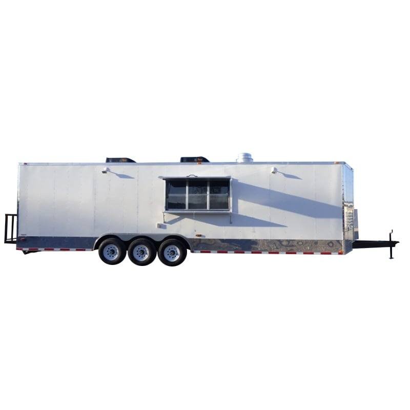 Concession Trailer 8.5′ X 30′ White – Food Event Catering