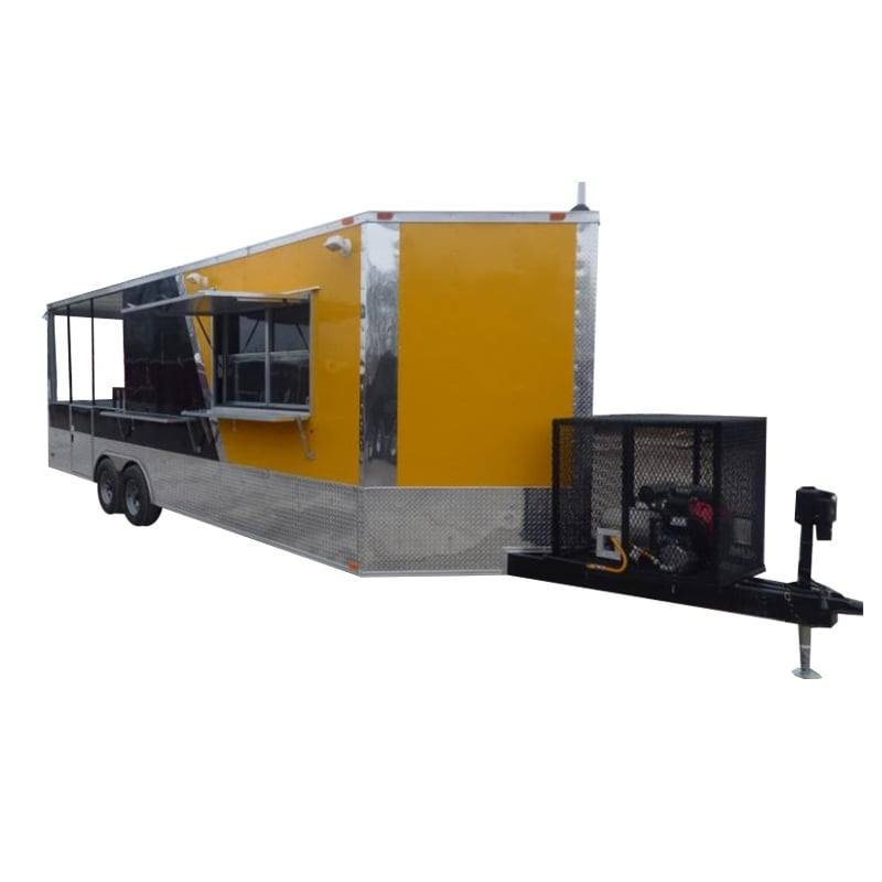 Concession Trailer 8.5 X 24 Yellow – BBQ Food Event Catering