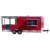 8.5 x 20 Red Event Trailer with 8-foot covered porch and enclosed kitchen