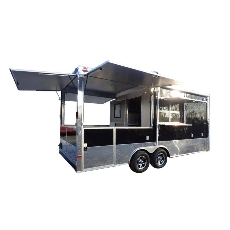 Concession Trailer 8.5′ X 20′ Black – BBQ Event Catering