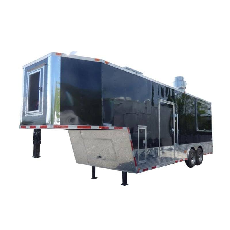 Concession Trailer 8.5′ X 30′ Black – BBQ Event and Catering