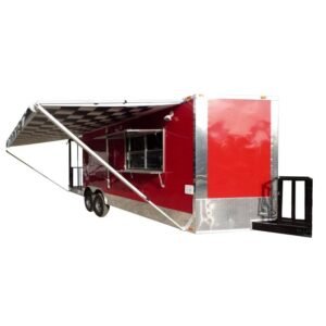 Concession Trailer 8.5 X 24 Red - BBQ Event Catering