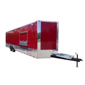 Concession Trailer 8.5' X 28' Red - Food Event Catering