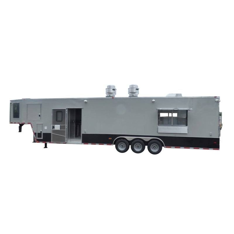 8.5′ x 40′ Grey Gooseneck Concession Food Trailer With Appliances