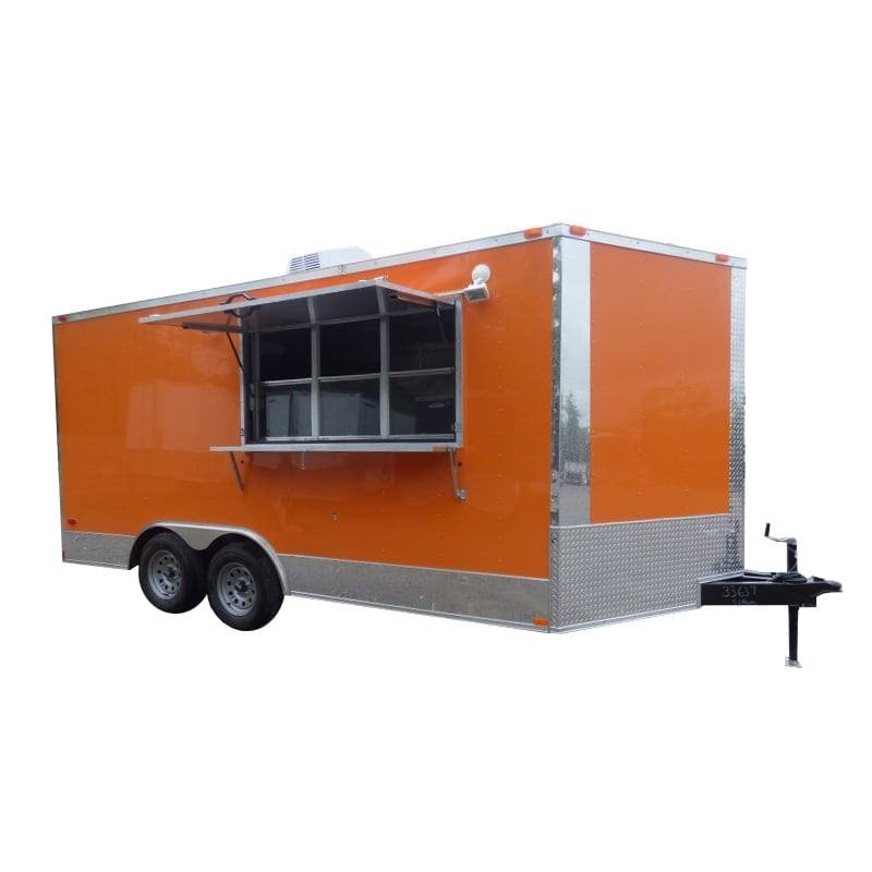 8.5′ x 16′ Orange Event Catering Concession Food Trailer