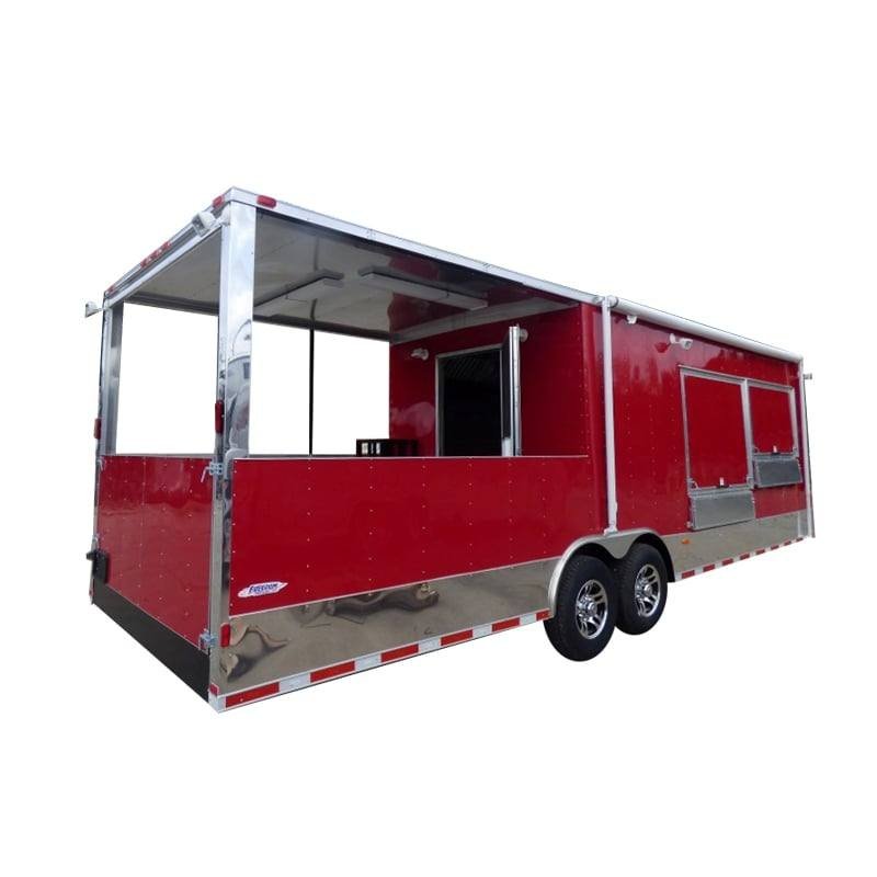 8.5′ x 28′ Concession Red BBQ Food Event Catering Trailer