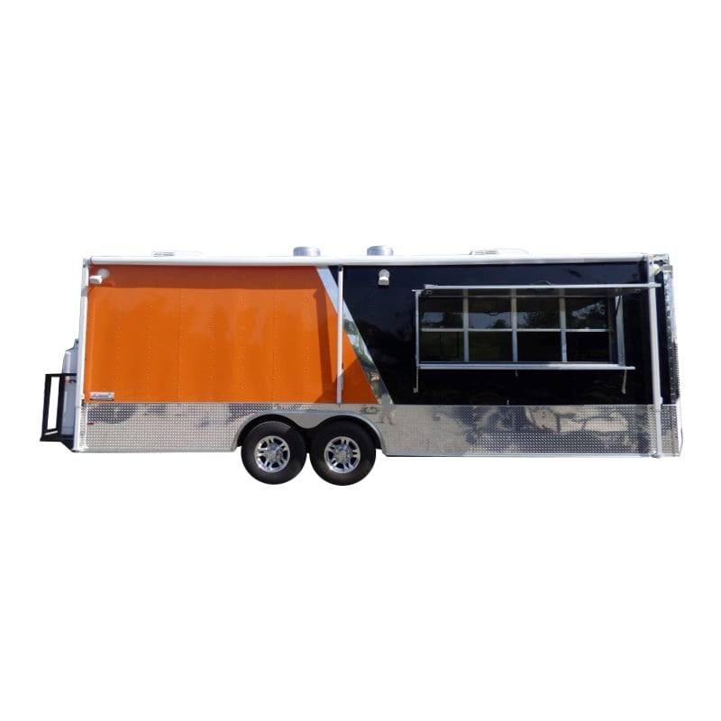 8.5′ x 24′ Concession Food Trailer Orange and Black With Appliances