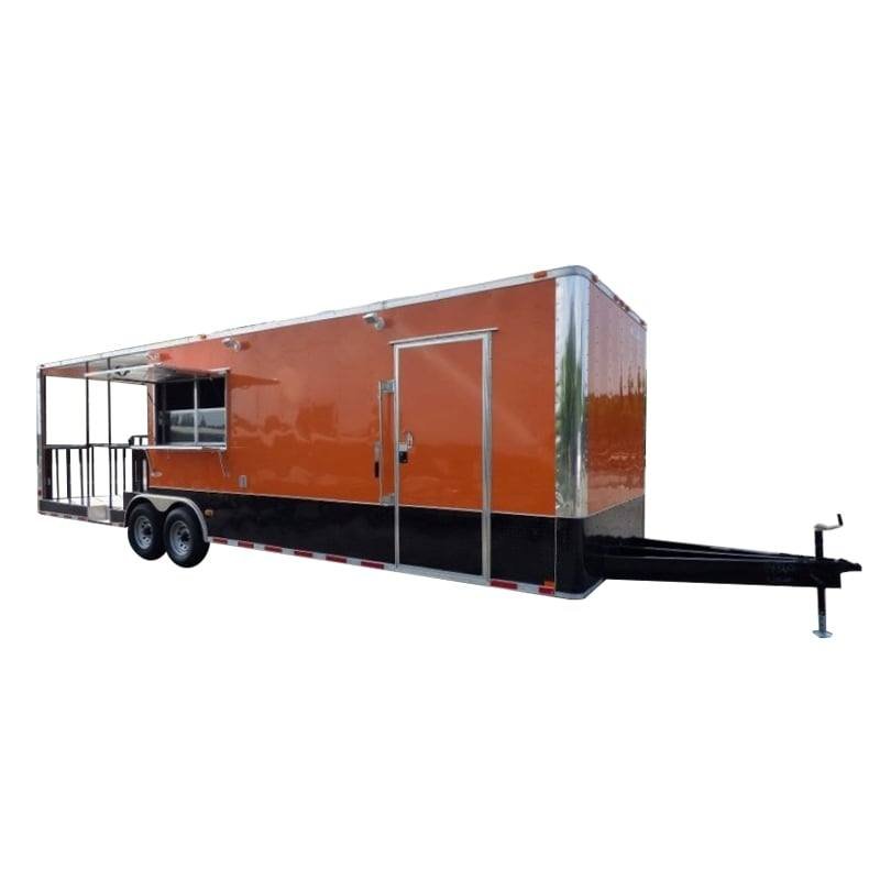 8.5′ x 30′ Concession Food Trailer Orange With Appliances