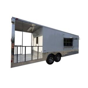 8.5' x 26' White Catering Event Concession BBQ Food Trailer