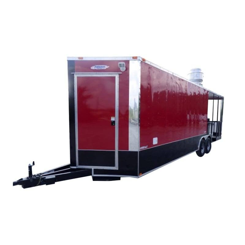 8.5′ x 26′ Concession BBQ Food Trailer Red Catering Event