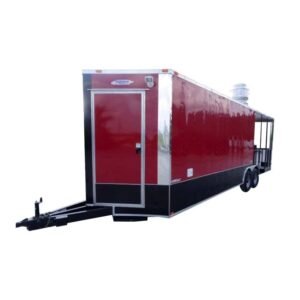 8.5' x 26' Concession Red BBQ Food Trailer With Appliances