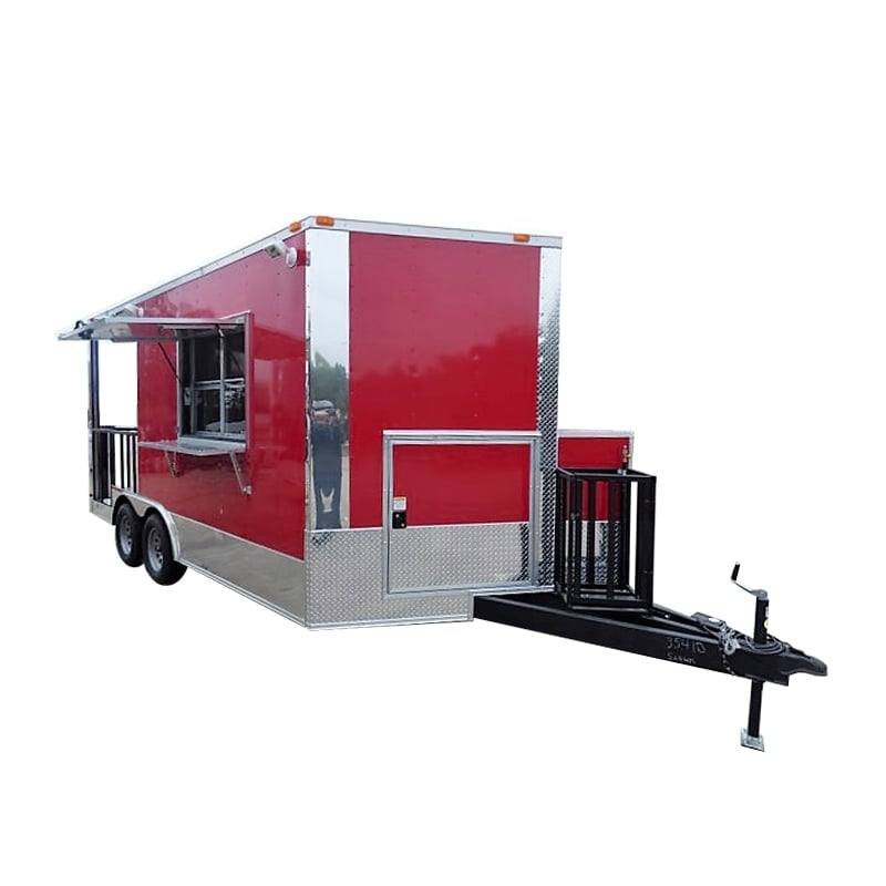 8.5′ x 16′ Concession Food Trailer Red BBQ Event Catering