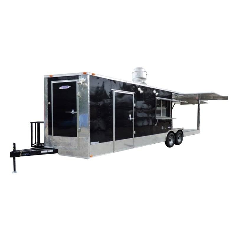 8.5′ x 27′ Concession Trailer Black BBQ Catering Event Trailer