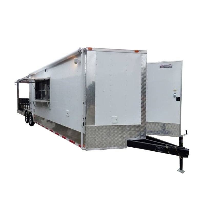 8.5′ x 28′ Concession Food Trailer White BBQ Catering Event