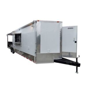 8.5' x 28' Concession White BBQ Trailer With Appliances