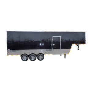 Concession Trailer 8.5' x 30 Black Gooseneck Event Trailer