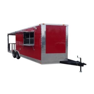 8.5' x 22' Concession Food Trailer Red BBQ Catering Event
