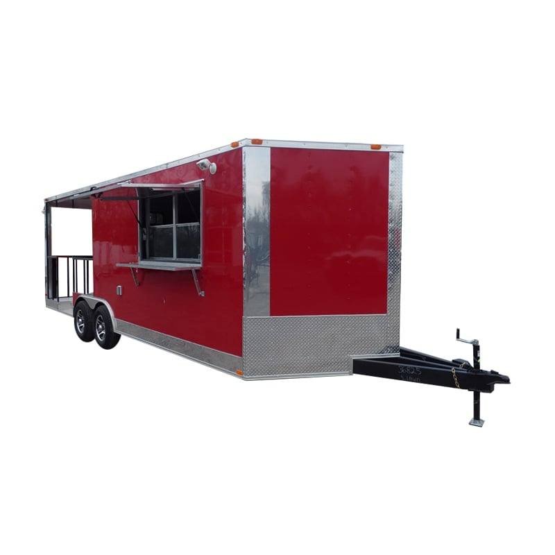 8.5′ x 22′ Concession Food Trailer Red BBQ Catering Event