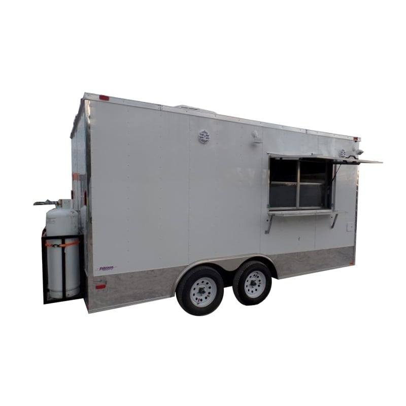 8.5′ x 16′ White Concession Food Trailer With Appliances