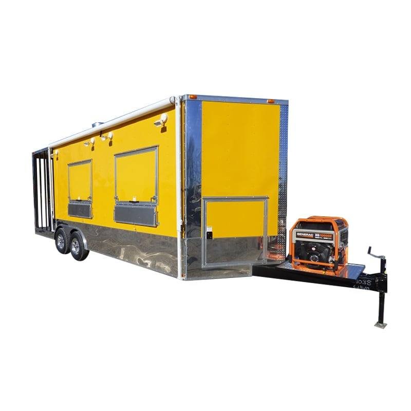 8.5′ x 22′ Yellow Concession BBQ Food Trailer With Appliances