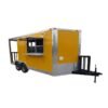 8.5 x 16 yellow BBQ trailer with 5-foot rear porch