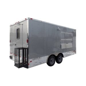 8.5' x 18' Concession Food Trailer Silver Event Catering