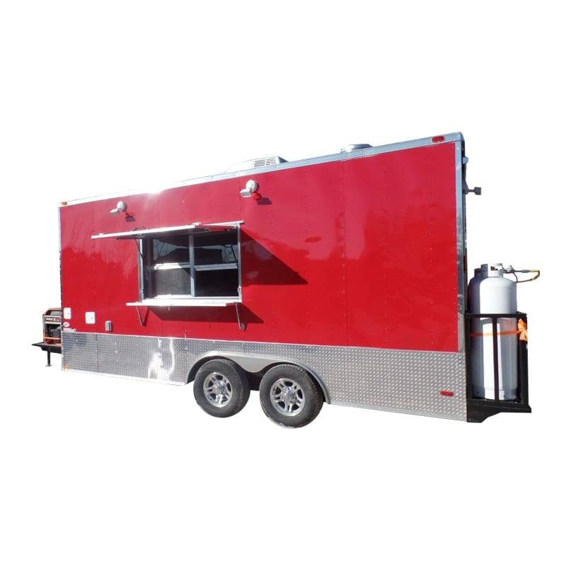 8.5′ x 18′ Concession Food Red Event Catering Trailer
