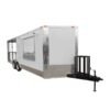 8.5 x 22 White Vending Trailer with 42-inch vent hood and rear porch