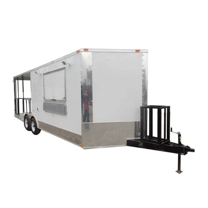 8.5′ x 22′ Concession Trailer White BBQ Vending