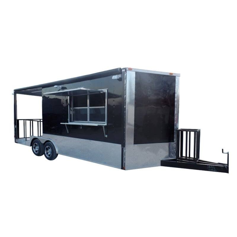 8.5′ x 20′ Concession Food Trailer Black BBQ Event Catering